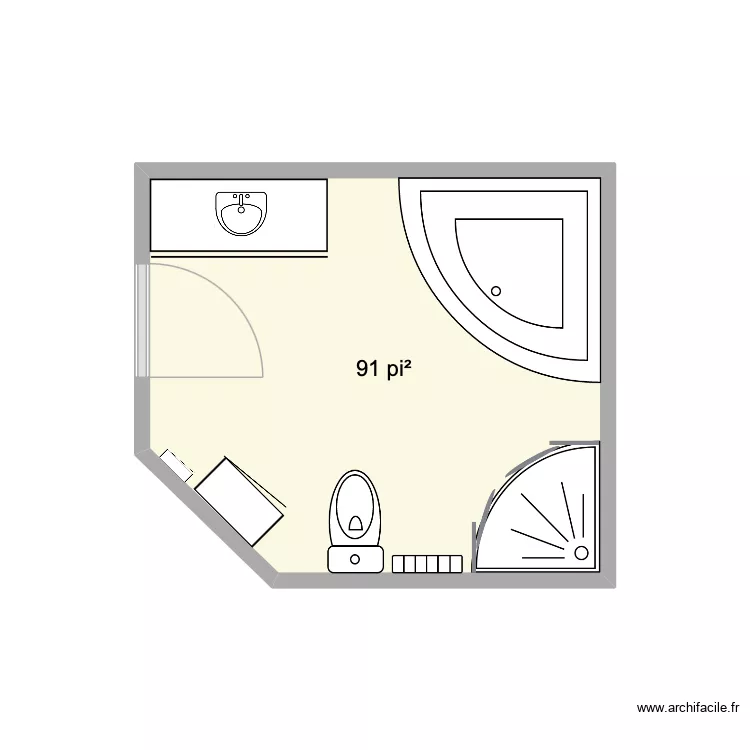 SdB actuelle. Plan de 1 et 8 m² SdB actuelle. Plan de 1 et 8 m²