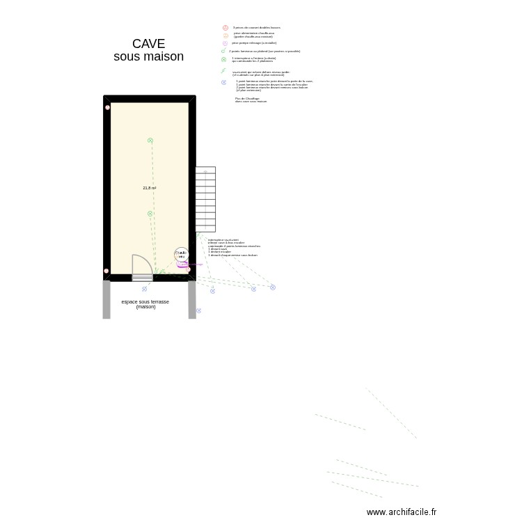 202511_Gars_Cave. Plan de 1 pièce et 22 m2