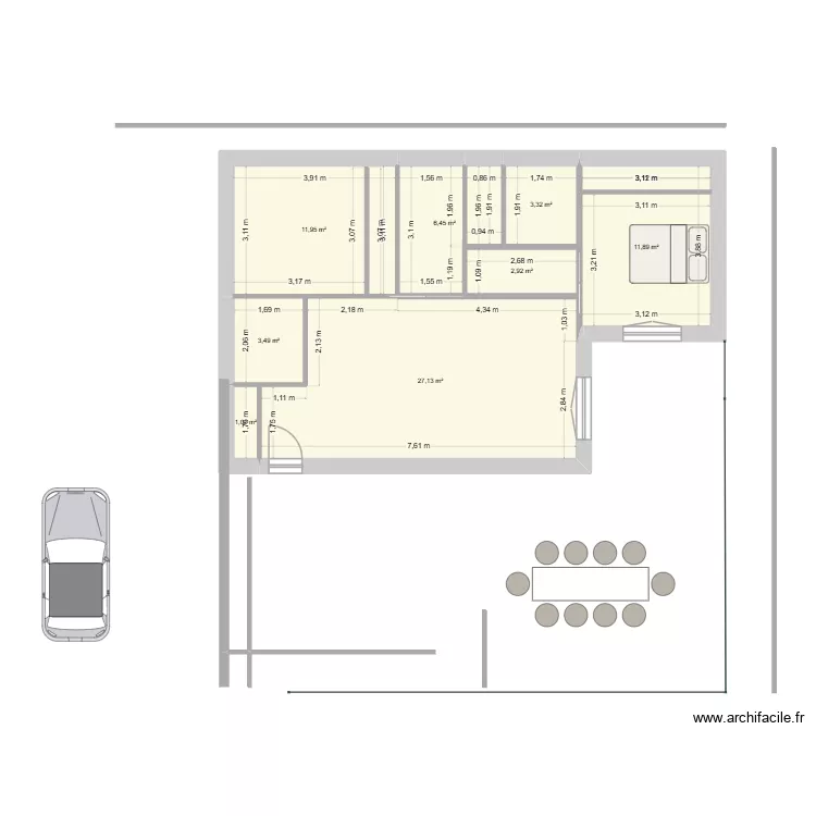PROJET GARAGE 3. Plan de 8 Pièces et 68 m² PROJET GARAGE 3. Plan de 8 Pièces et 68 m²
