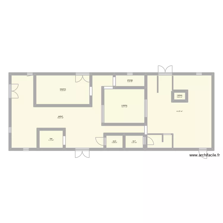o3d. Plan de 9 pièces et 134 m²