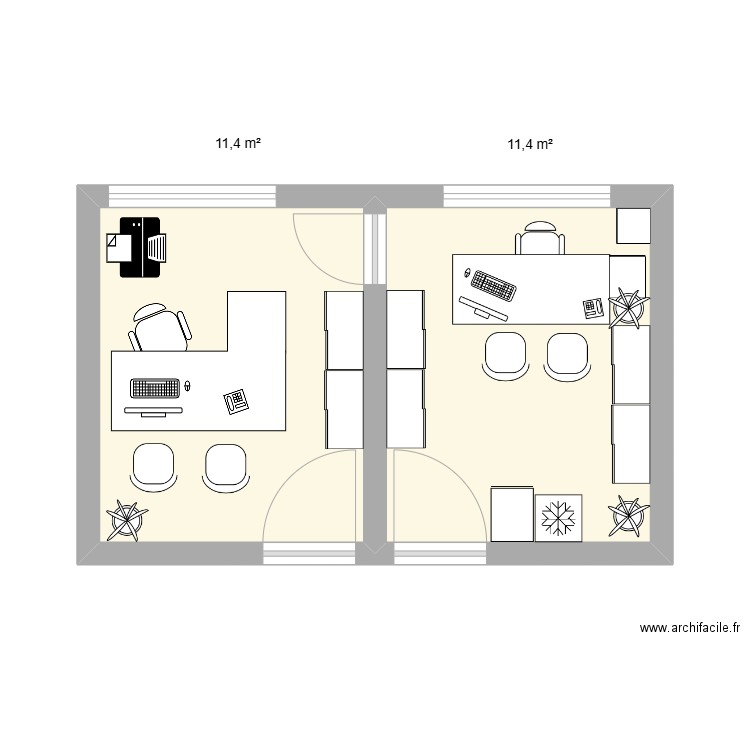 ALEPZ. Plan de 2 pièces et 23 m2