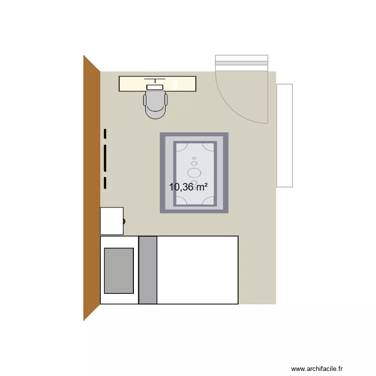 CHAMBRE RAHIM. Plan de 1 et 10 m² CHAMBRE RAHIM. Plan de 1 et 10 m²