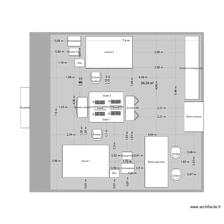 Soudure. Plan de 1 et 56 m² Soudure. Plan de 1 et 56 m²