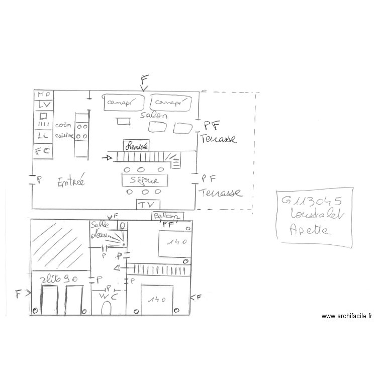 G113045. Plan de 0 pièce et 0 m2