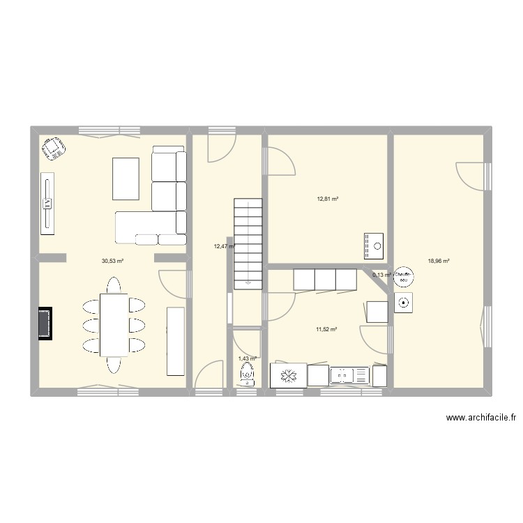 37 bis. Plan de 7 pièces et 88 m2