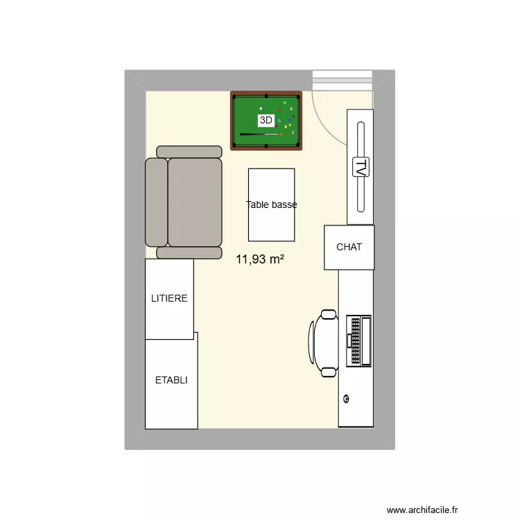 ATELIER. Plan de 1 et 12 m² ATELIER. Plan de 1 et 12 m²