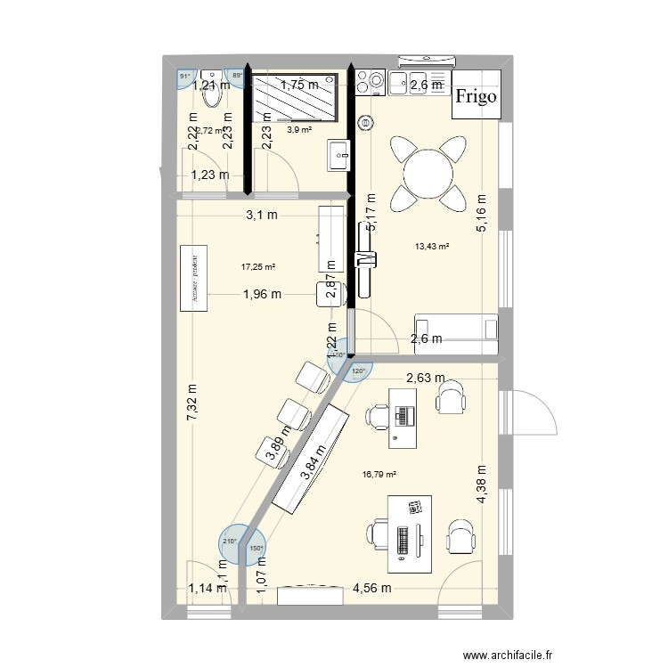 CORSE BATIMENT. Plan de 5 pièces et 54 m2