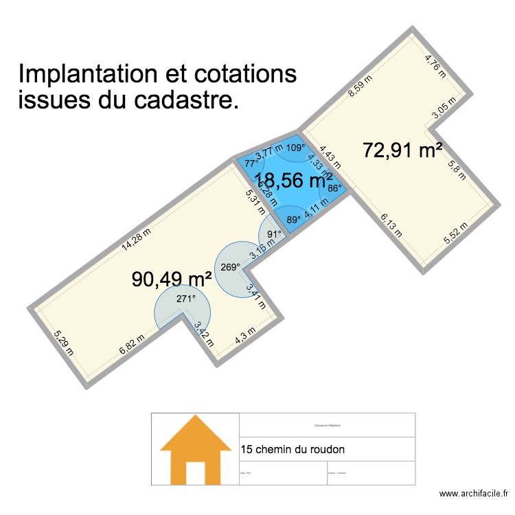 idee travaux. Plan de 3 pièces et 182 m2