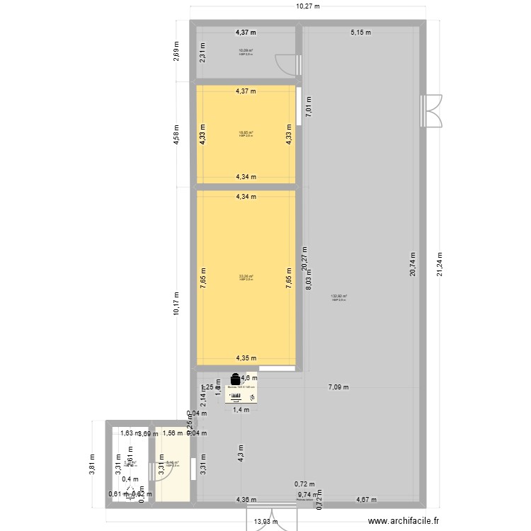 mag 2. Plan de 6 pièces et 206 m2