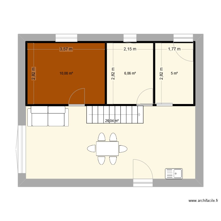 MAISON 47M2. Plan de 4 pièces et 70 m2