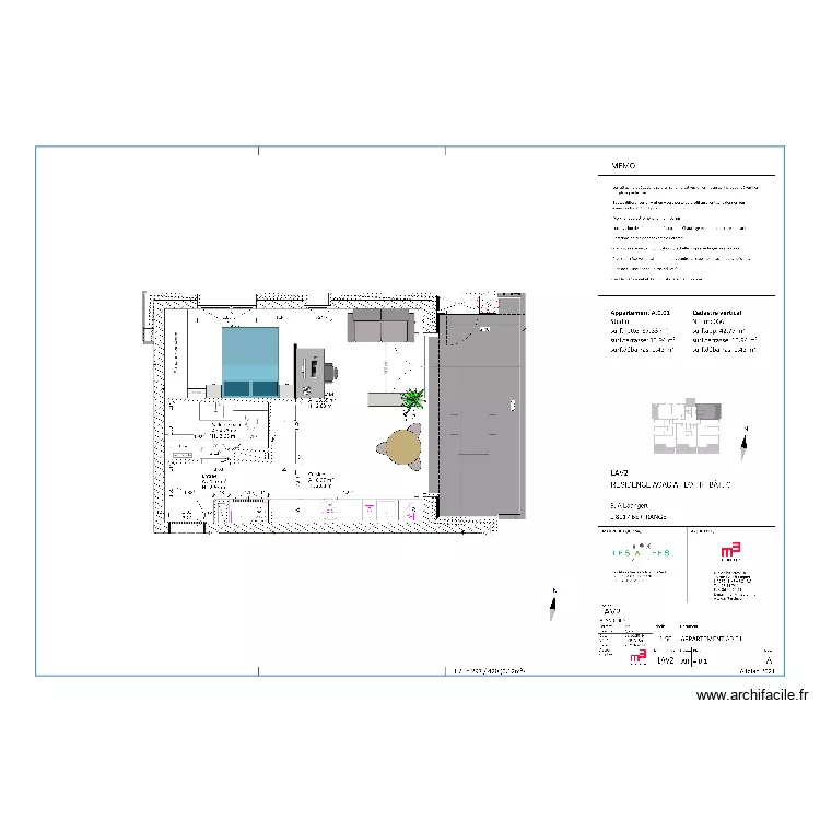 Studio Concorde Luxembourg. Plan de 
