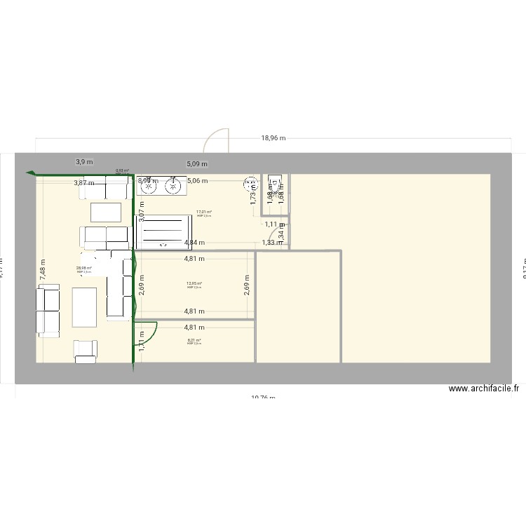 Le passe-temps. Plan de 25 pièces et 204 m2