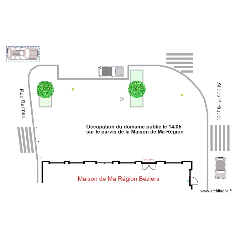 MDRB ODP Parvis 14/05. Plan de 2 pièces et 18 m2