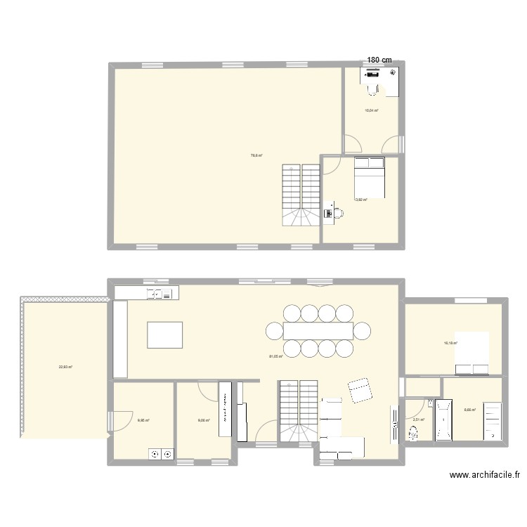 maison 1 . Plan de 10 pièces et 280 m2