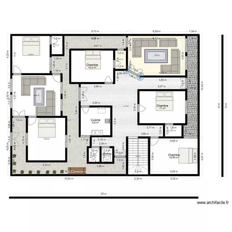 ABLAYE NDOYE. Plan de 17 Pièces et 270 m² ABLAYE NDOYE. Plan de 17 Pièces et 270 m²