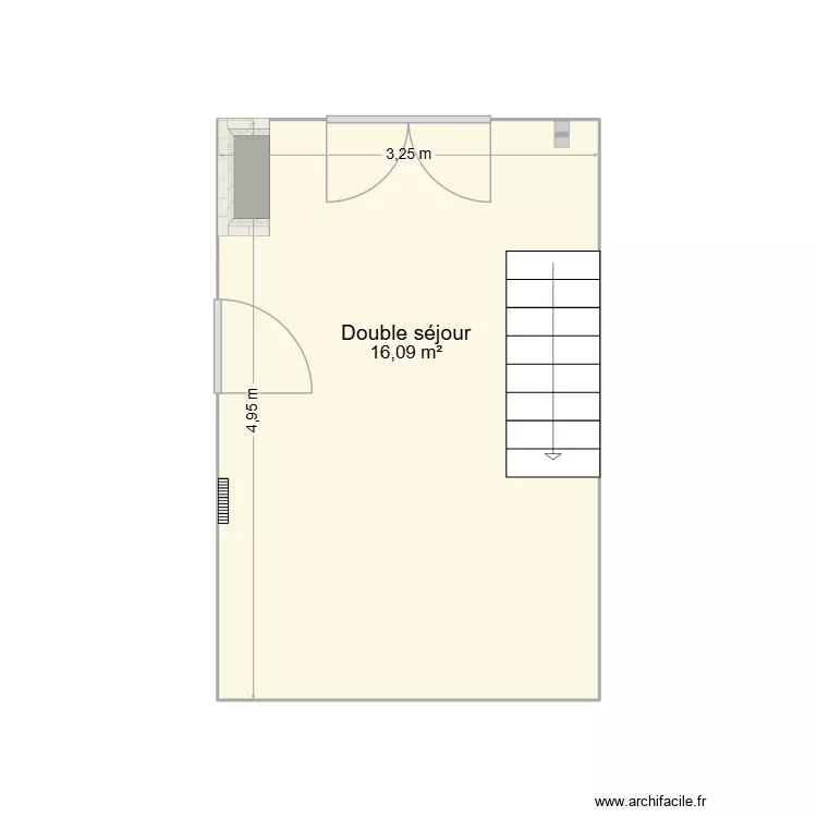 STUDIO 16 m&sup2;. Plan de 1 pièce et 16 m²