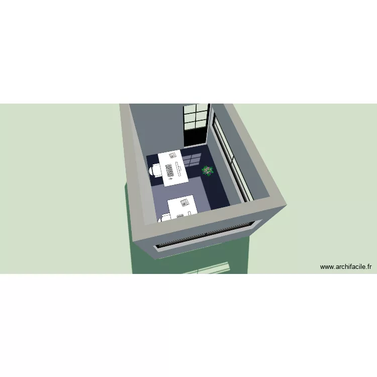 Bureau Sipa. Plan de 1  et 10 m²