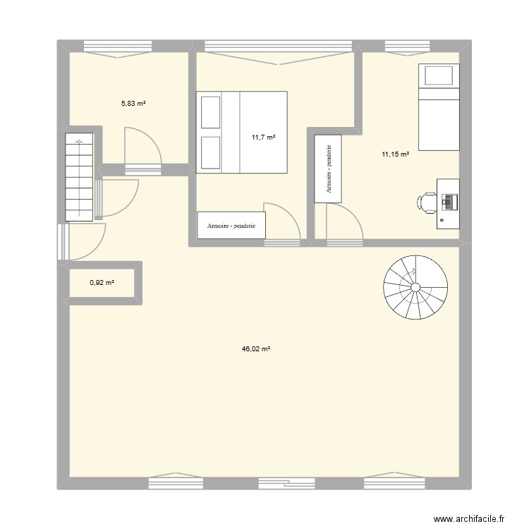 Plan maison. Plan de 5 pièces et 76 m2