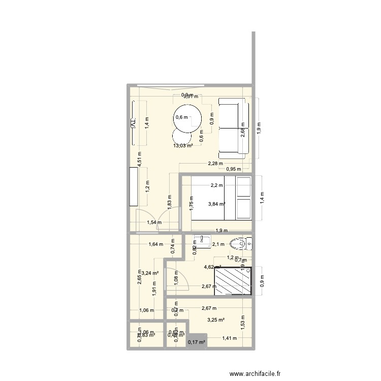 LE NID. Plan de 8 pièces et 29 m2