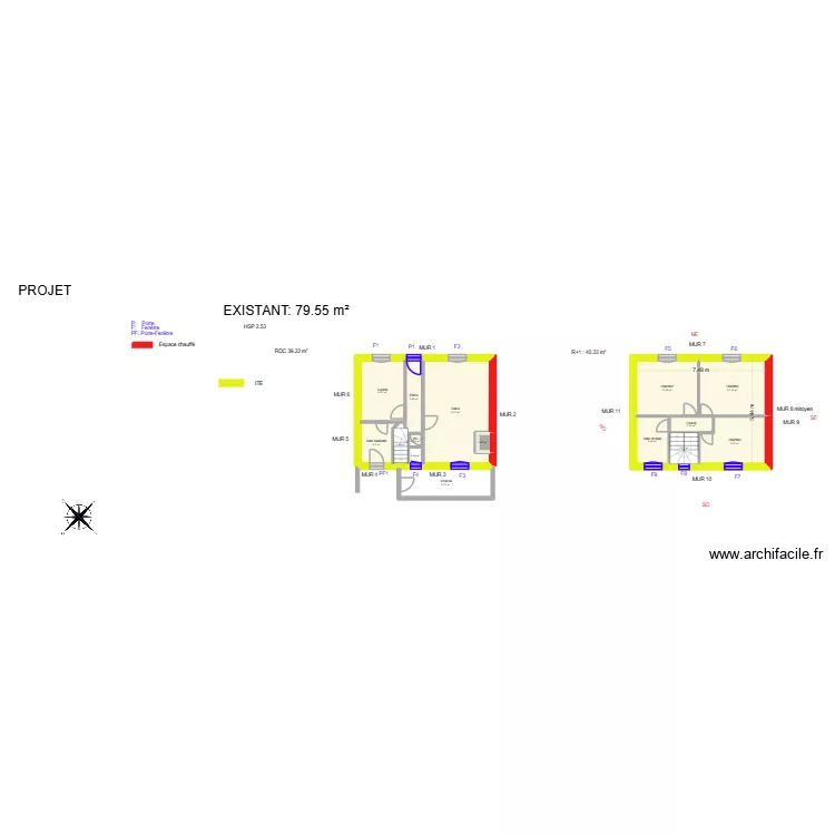 TRINDADE DE AUROJO_ Projet. Plan de 15  et 94 m²