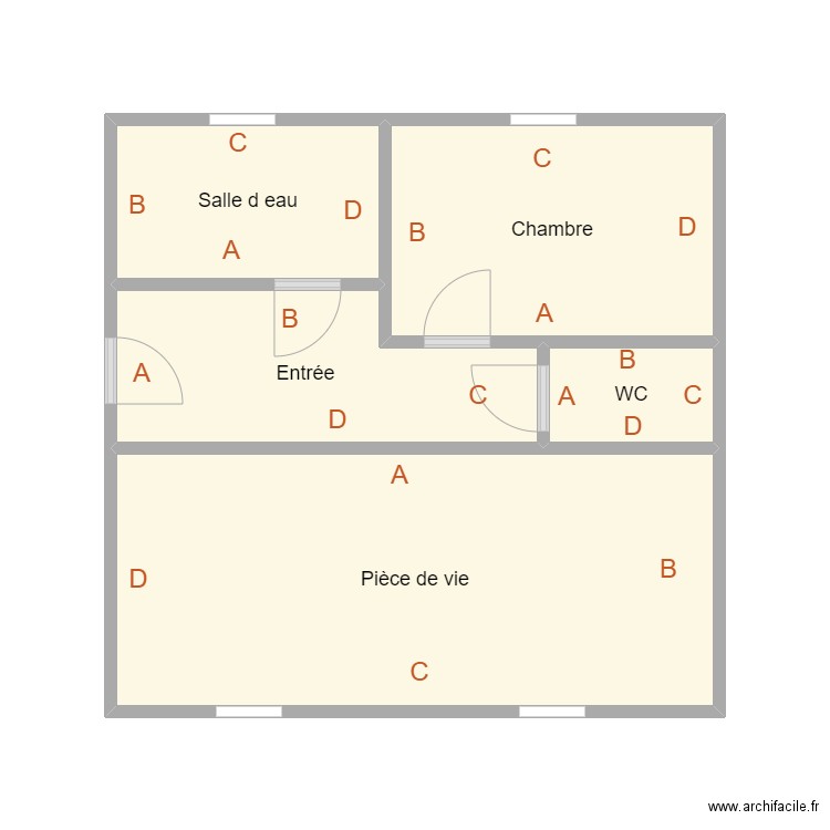 GONIDEC. Plan de 5 pièces et 27 m2