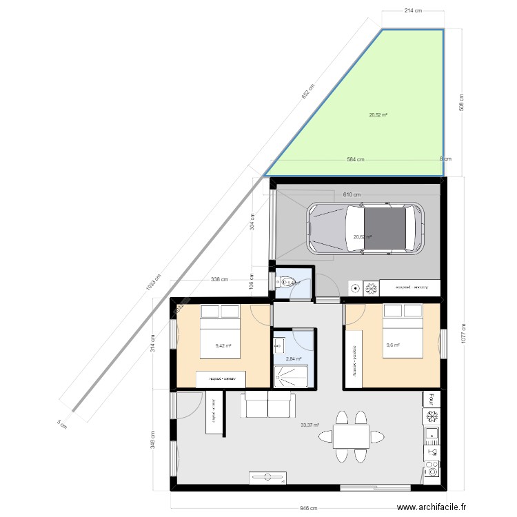 MAISON MAMAN. Plan de 7 pièces et 98 m2