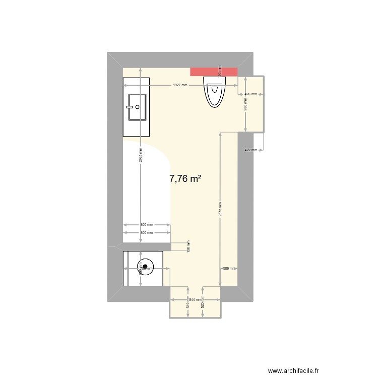 J. Cosyns. Plan de 1 pièce et 8 m2