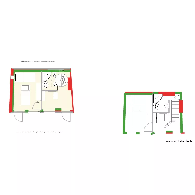 D&eacute;pendance Joigny proposition 1 colimasson. Plan de 1 