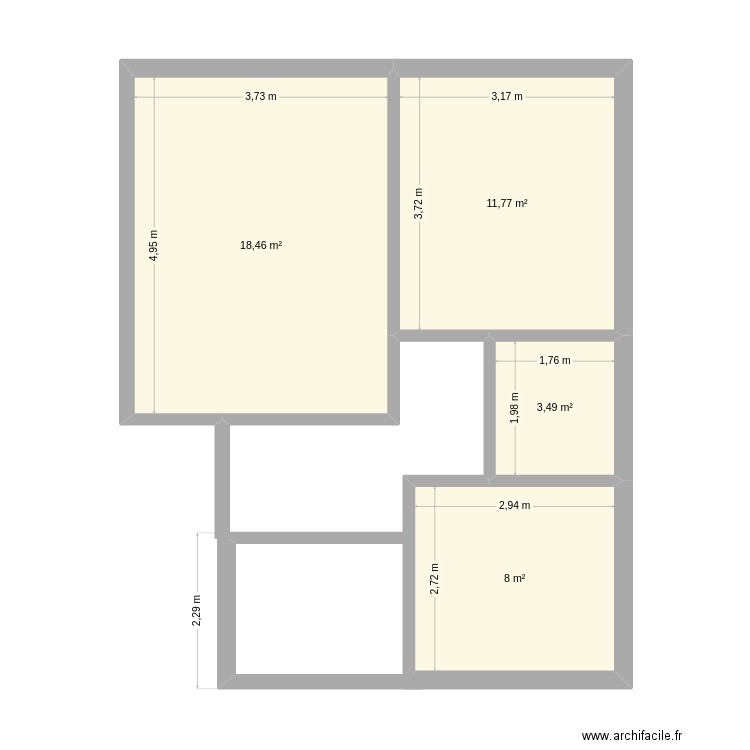 appartSC. Plan de 4 pièces et 42 m2
