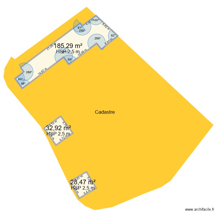 Tilloy Lez Marchiennes. Plan de 3 pièces et 247 m2