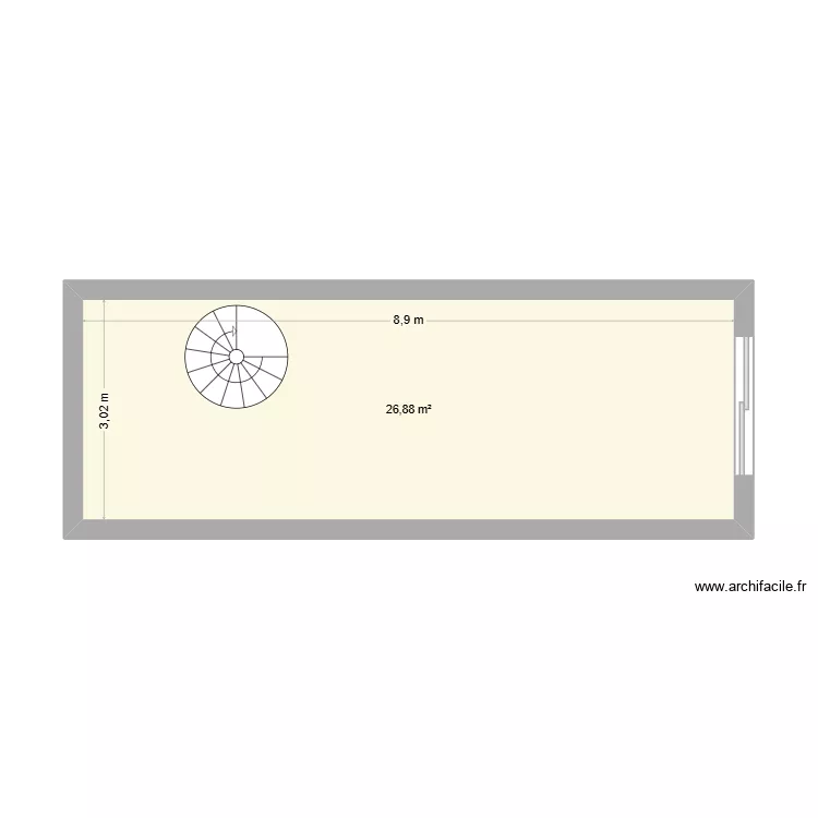 MAGASIN ADJAME BINGERVILLE 1er ETAGE. Plan de 1  et 27 m²