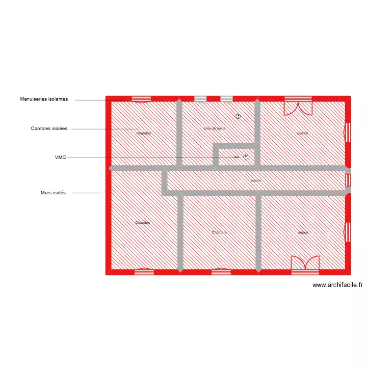 de sousa david et sandrine &eacute;tape 1 et 2 &eacute;tage. Plan de 