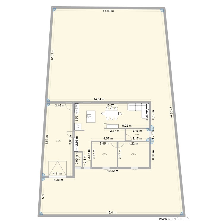 futur maison bas de sembas. Plan de 7 pièces et 464 m2
