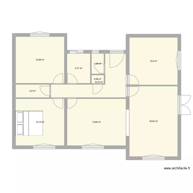 chez nous 2 modifi&eacute;. Plan de 10  et 86 m²