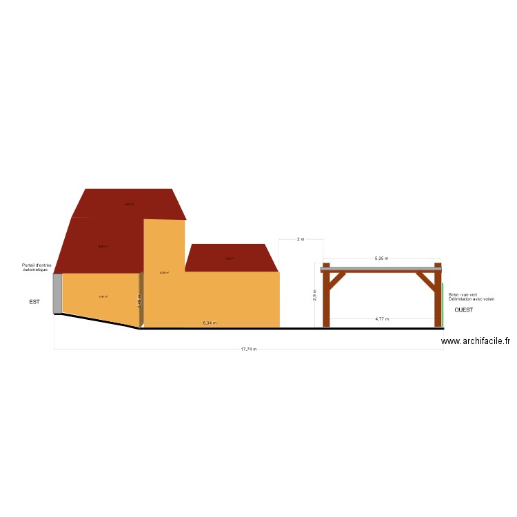 PCMI5 - Plan de Façade et des toitures - Avant. Plan de 0 pièce et 0 m2