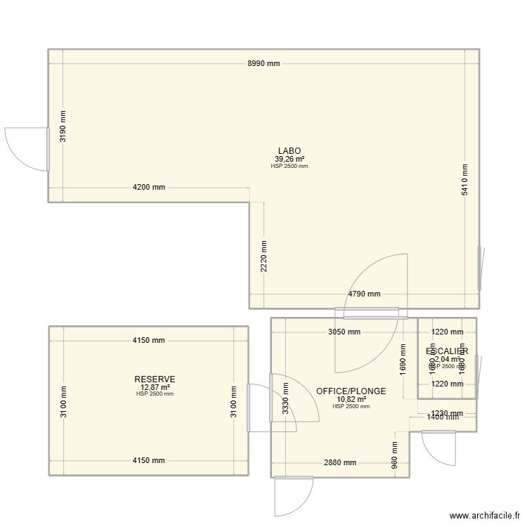 MAISON CHRISTE. Plan de 4 pièces et 65 m2