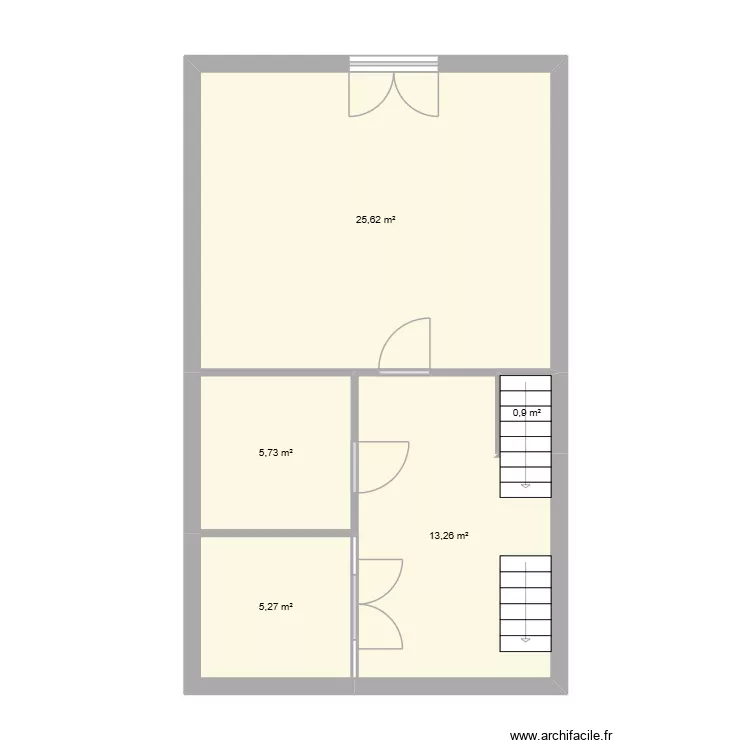MEGEVETTE R+1. Plan de 5 Pièces et 51 m²