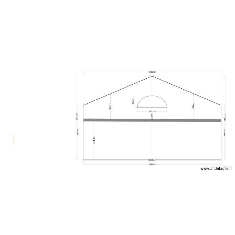 Vue de face en coupe A. Plan de 0 pièce et 0 m2