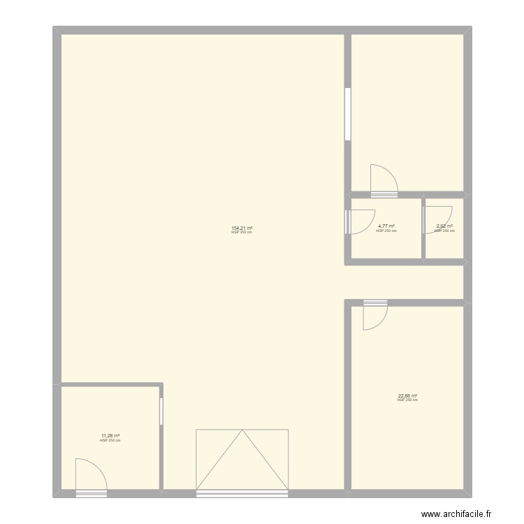 Garage Travaux. Plan de 5 pièces et 196 m2