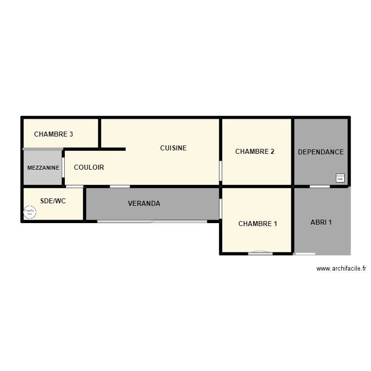 oswald N°2. Plan de 9 pièces et 74 m2