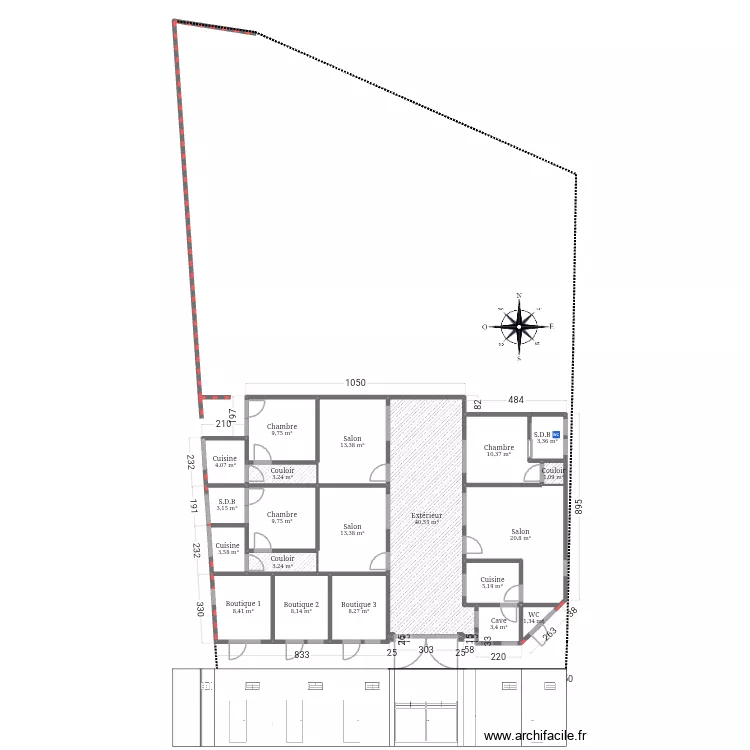 Villa 🏡. Plan de 20  et 174 m²