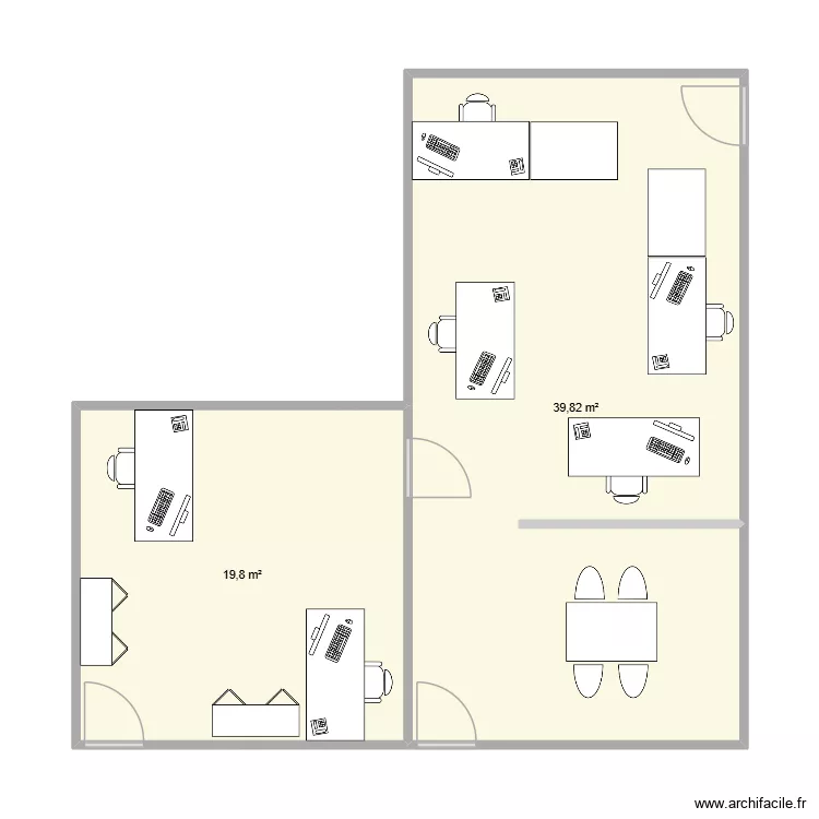 marketing. Plan de 1 pièce et 20 m²