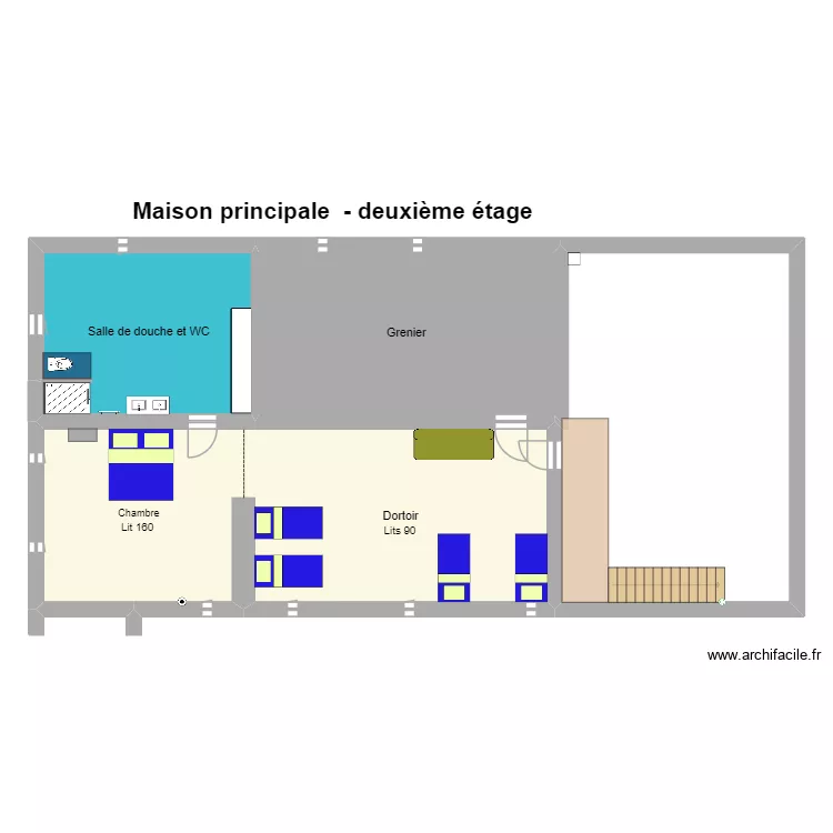 La plaine Dortoir Grenier final. Plan de 4 et 189 m² La plaine Dortoir Grenier final. Plan de 4 et 189 m²