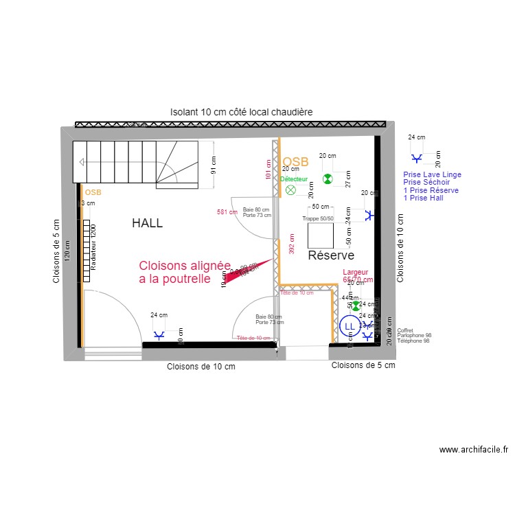 HALL STUDIO. Plan de 0 pièce et 0 m2