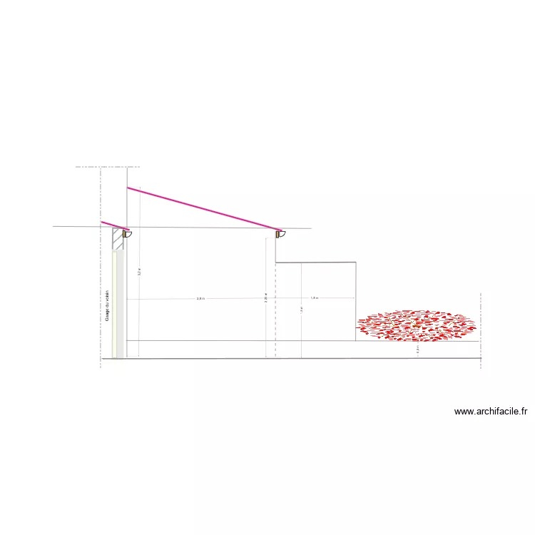 Fa&ccedil;ade Nord. Plan de 