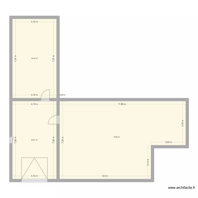 garage. Plan de 3  et 135 m²