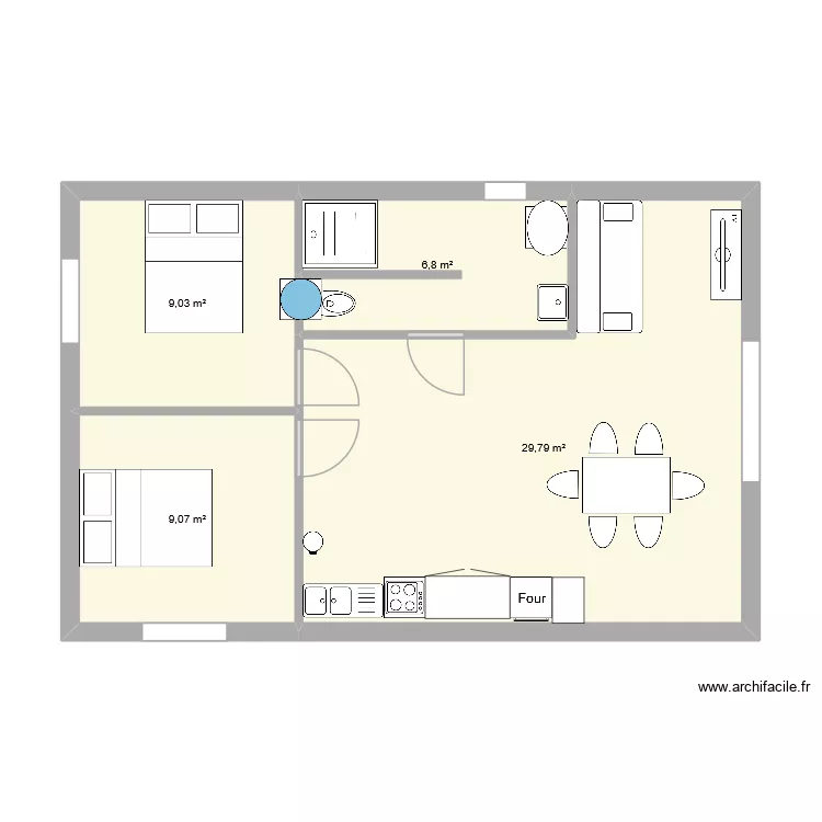 garage en maison. Plan de 4 pièces et 55 m² garage en maison. Plan de 4 pièces et 55 m²