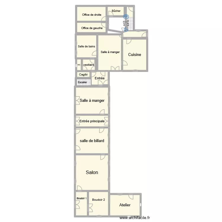 chateau RDC. Plan de 20  et 255 m²