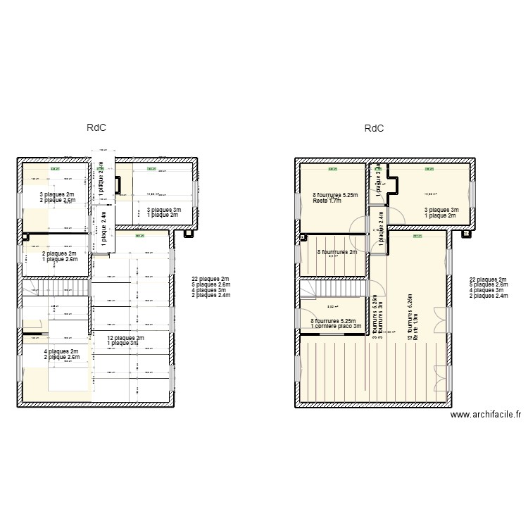 Faux_plafond. Plan de 18 pièces et 177 m2