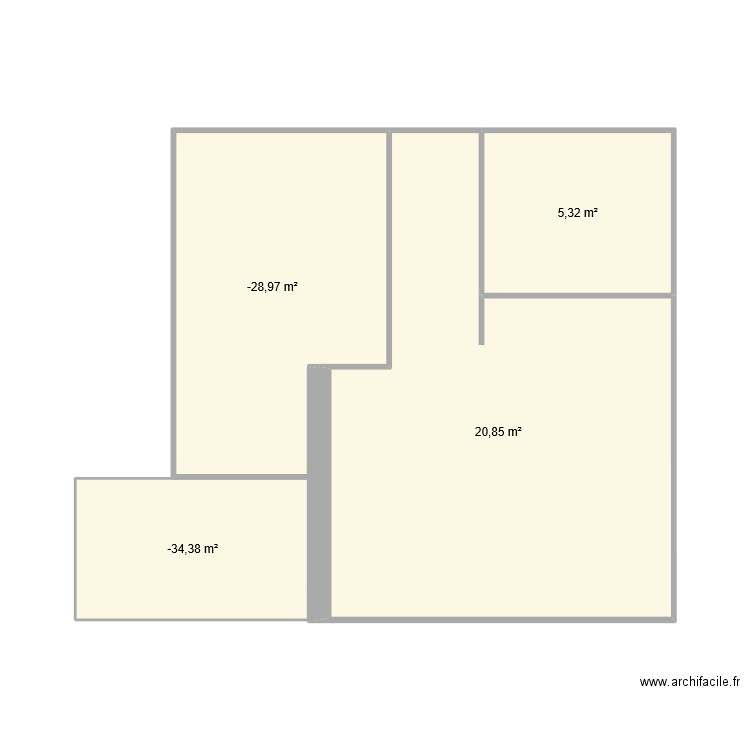 APPARTEMENT T2. Plan de 4 pièces et 43 m2